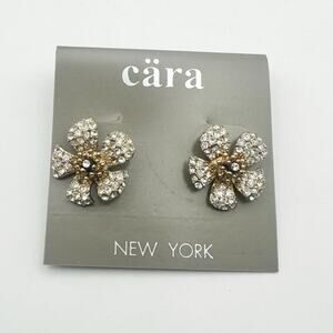 Cara New York Earrings NWT Flower Petal Pierced Gold tone Boho Casual Stud